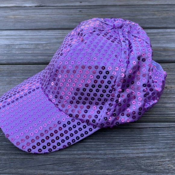 Women Hat Pink Tone Sequin Baseball Silver Cap Hat Fashion Hat New - Picture 3 of 12